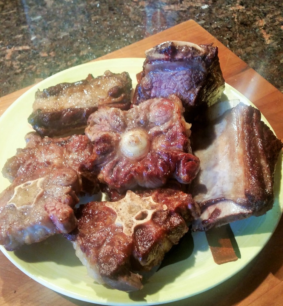 cooked beef bones