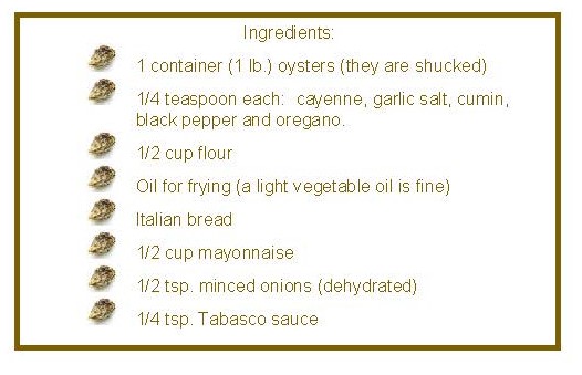 oyster bread ingredients