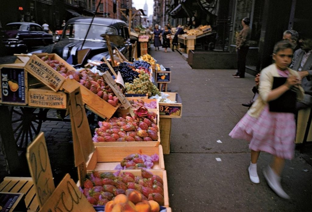 Looking north on Mott Street, 1957 Prickly Pears – 5 cents