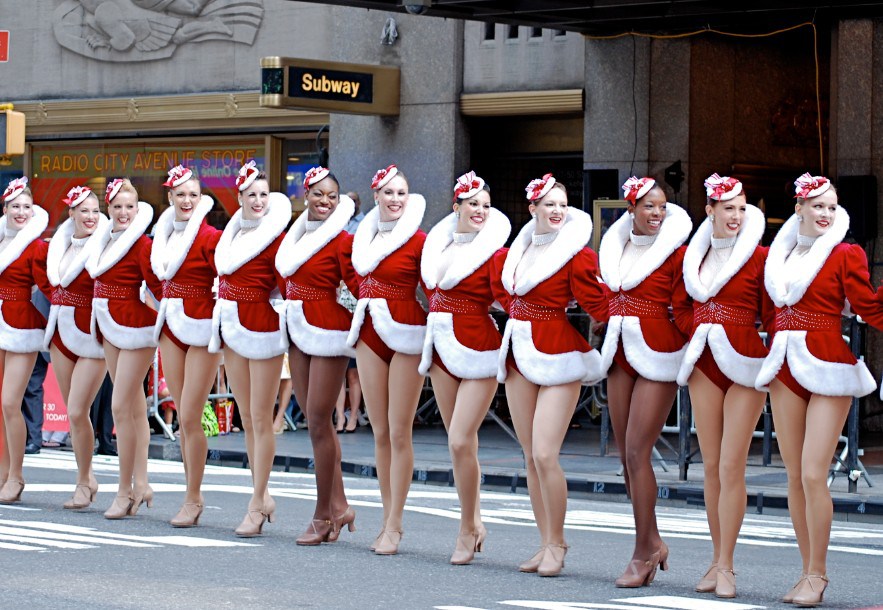 The Rockettes in front of Radio City Music Hall