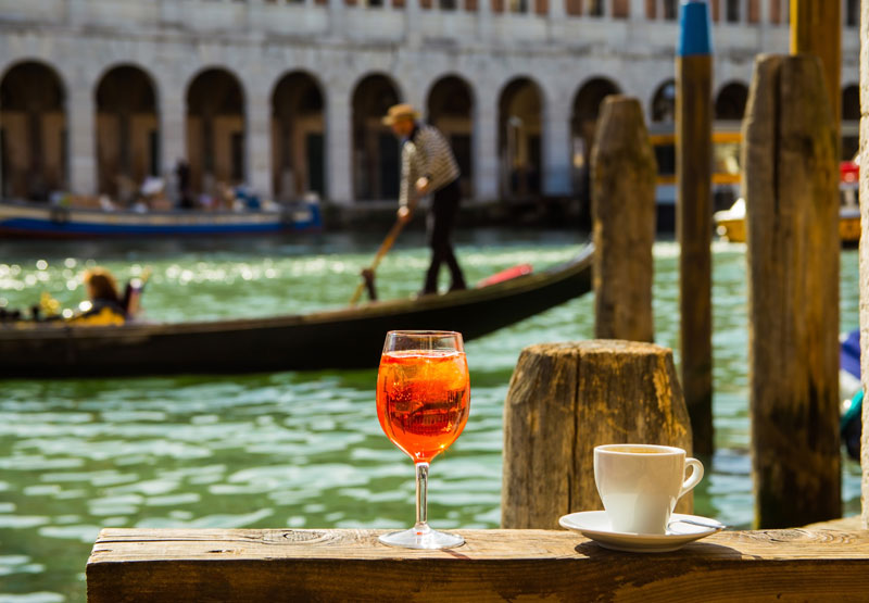 Aperol and coffee In Venice