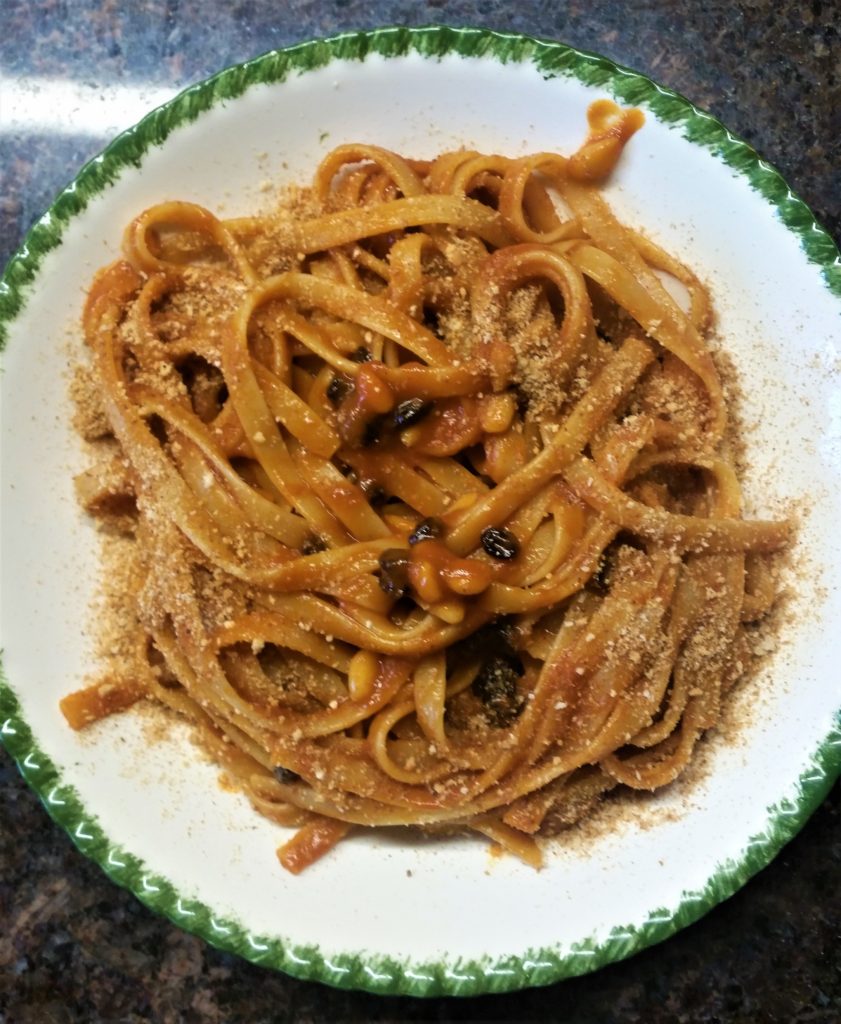Filomena’s Fettucine with Alici and Tomato Sauce