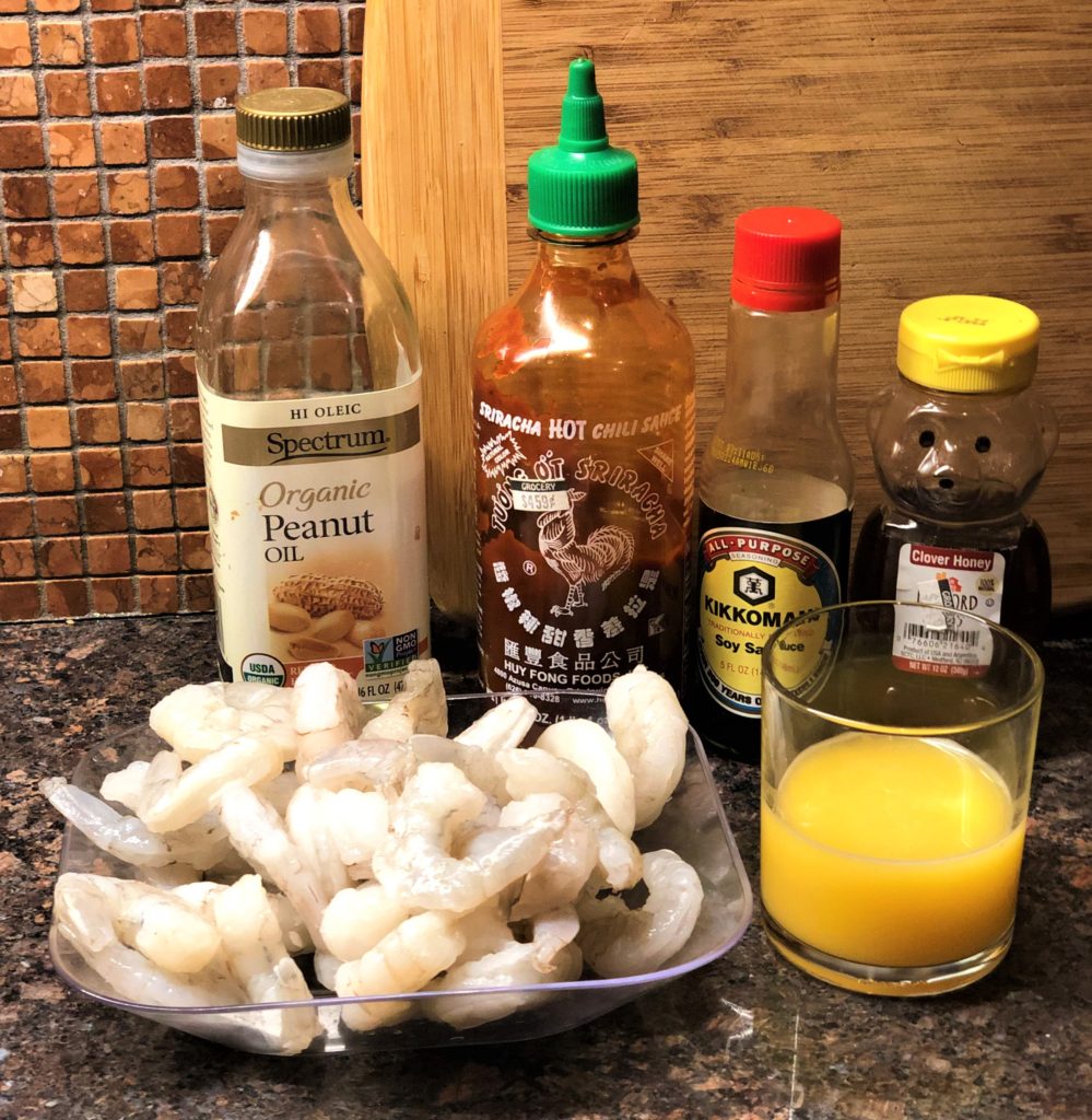 Shrimp with Orange Sauce and Salad 