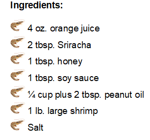 Shrimp with Orange Sauce and Salad