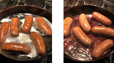 Sausage Cooked in Red Wine