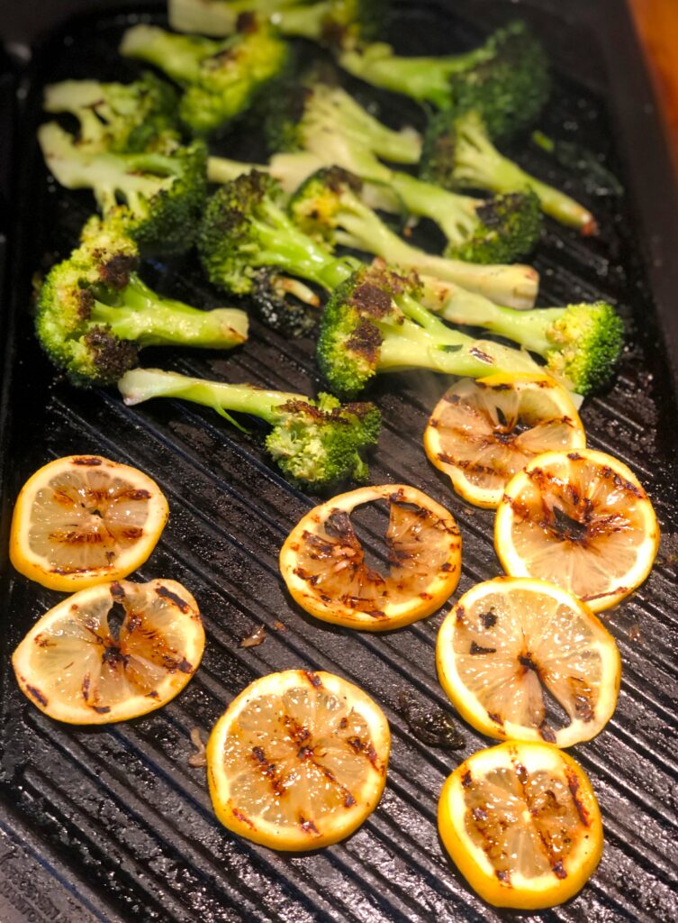 Grill Pan Lemon Broccoli and Peppers