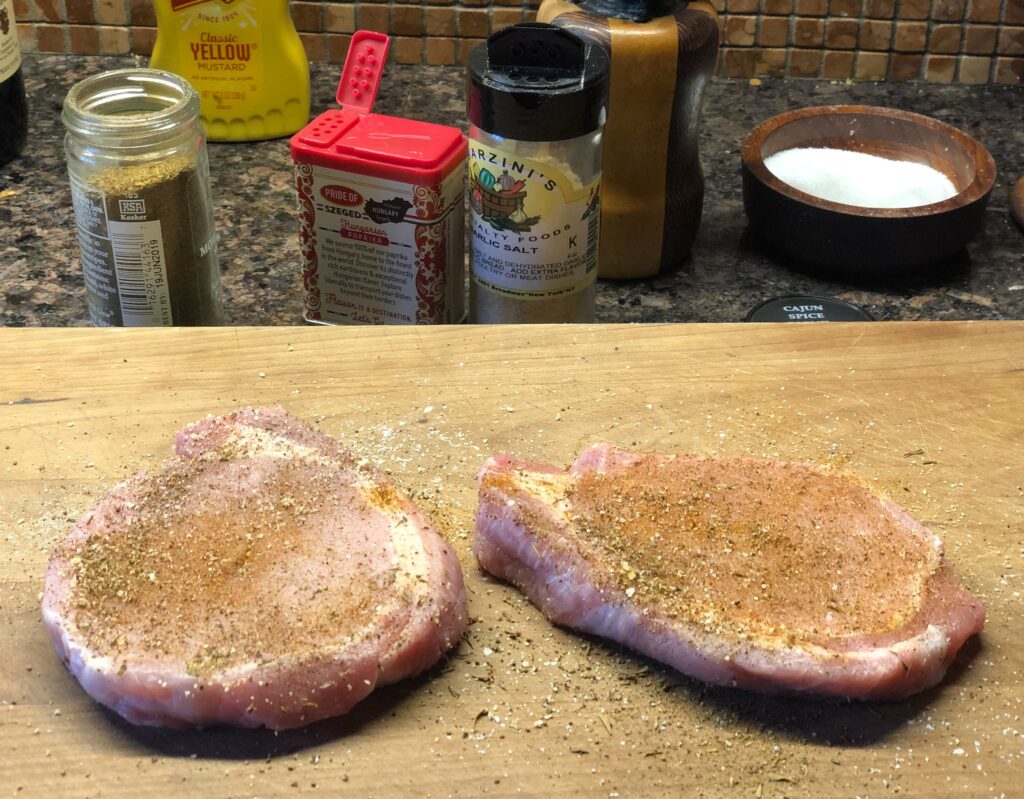 Mustard Fried Pork Chops