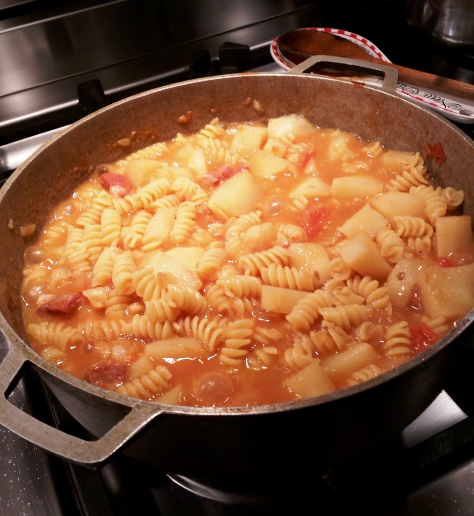 Pasta e Patate Cooking