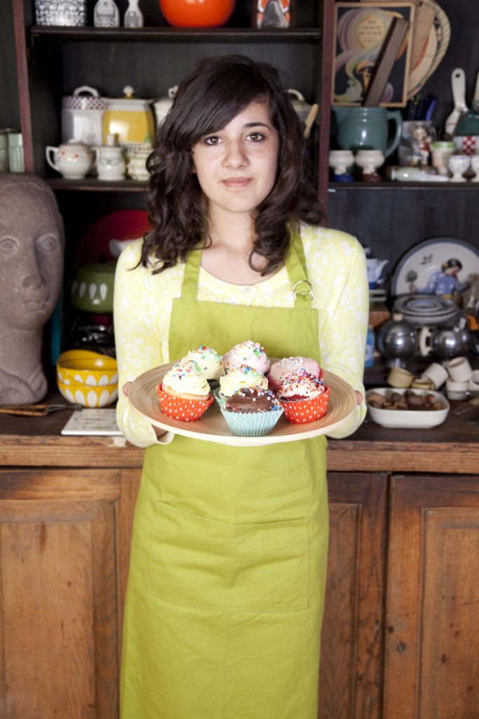 Molly with cupcakes