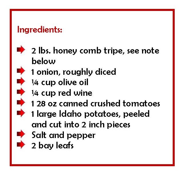 tripe ingredients