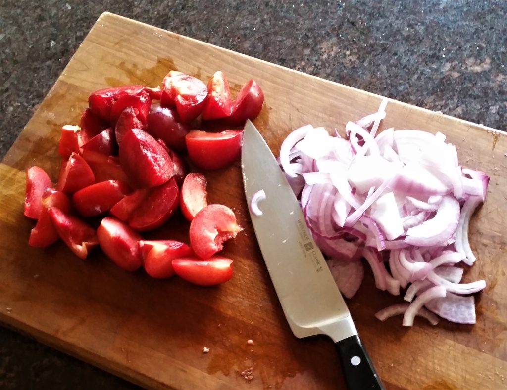 Pork with Plums and Red Onions