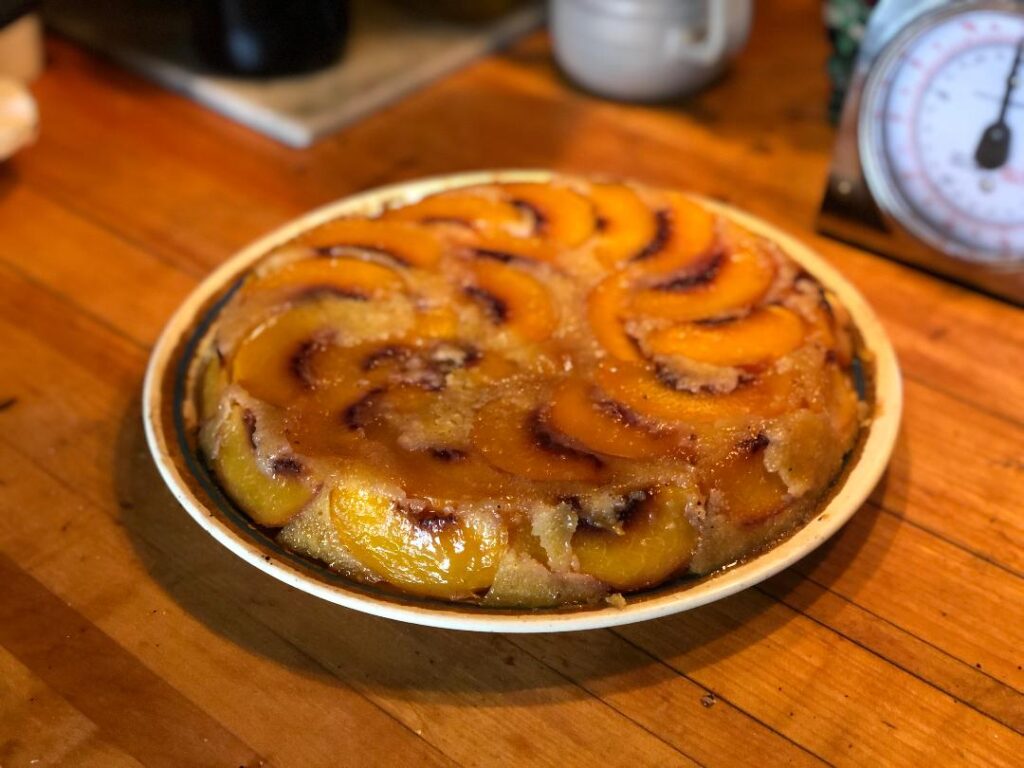 Peach Upside-Down Cornmeal Cake 