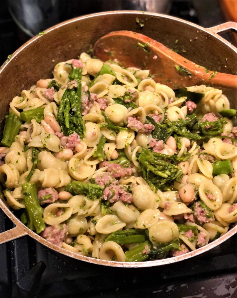 Pasta with Broccolini, Sausage and Beans
