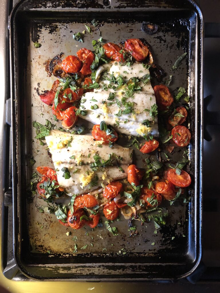 Pan Roasted Filet with Cherry Tomatoes