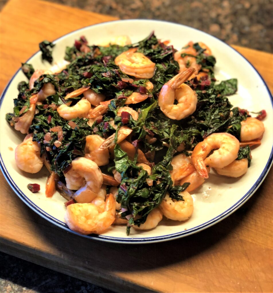 Shrimp with Chard and Ginger