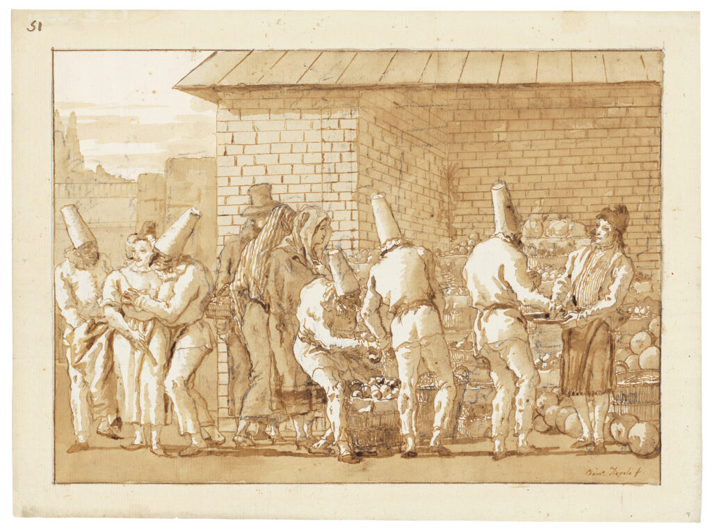 Tiepolo – Punchinellos at Fruit and Vegetable Stall