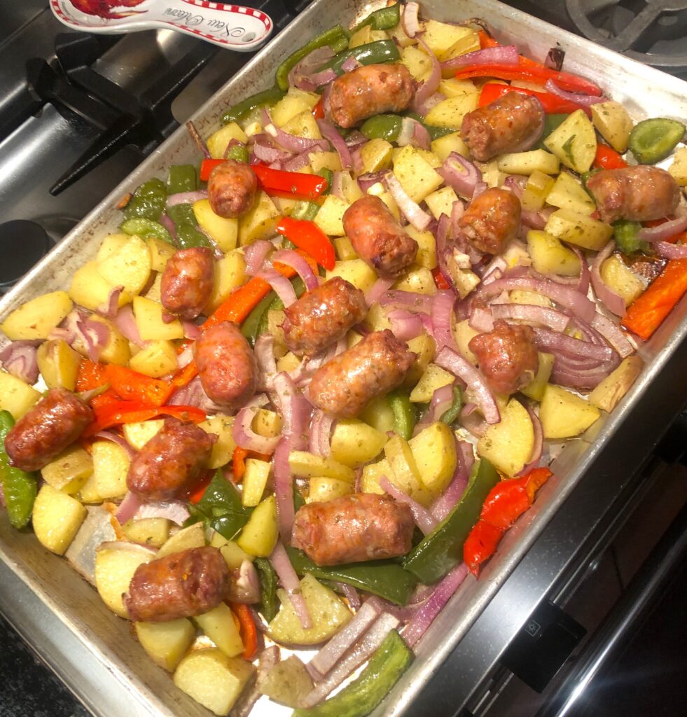 Sausage with Potatoes and Peppers